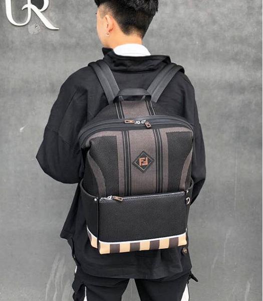 Fendi Black Original Nylon With Original Leather 29cm Backpack