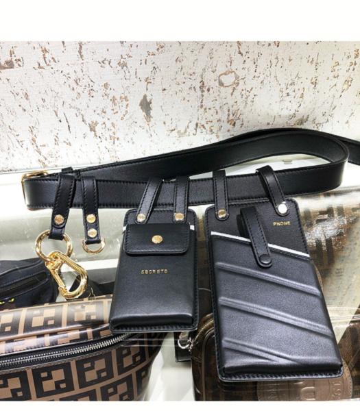 Fendi Black Upper Original Leather Multi-Tool Belt Bag