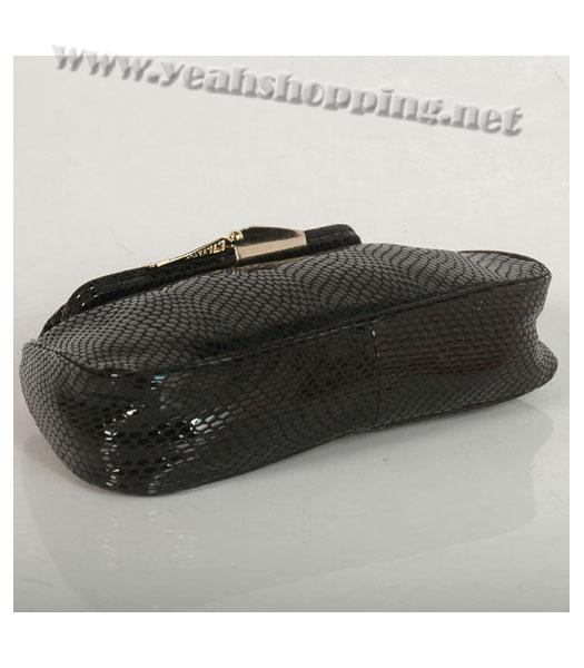 Fendi Border Clutch Bag Black Snake Veins-3