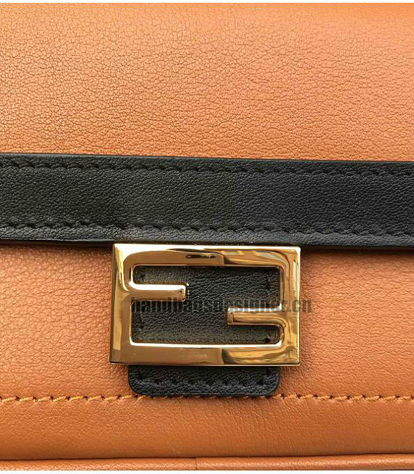 Fendi Brown/Black Original Leather Easy 2 Baguette Shoulder Bag-4