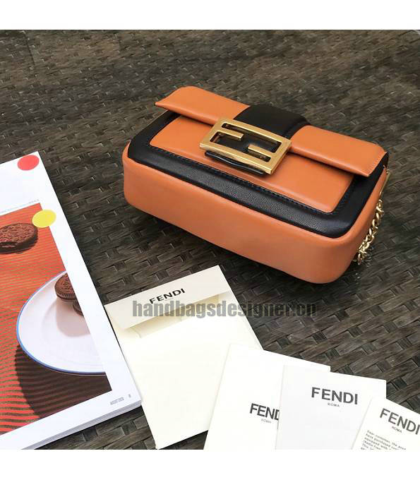 Fendi Brown Original Lambskin Leather 19cm Baguette Bag-2