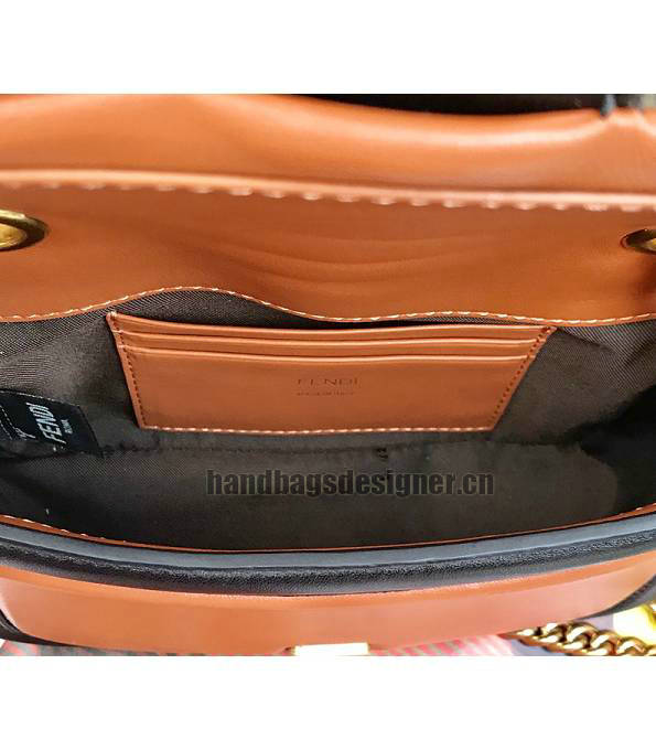 Fendi Brown Original Lambskin Leather 19cm Baguette Bag-4