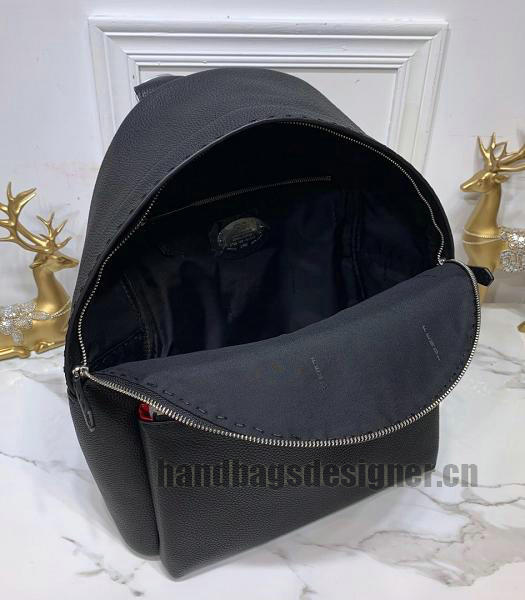 Fendi Bugs Black Imported Togo Litchi Leather Backpack-2