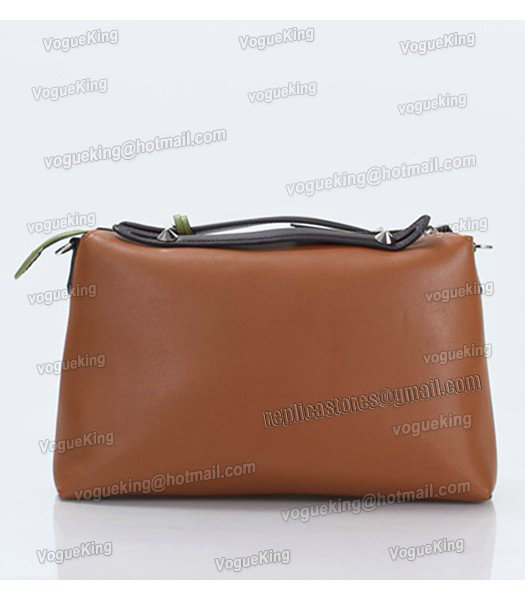 Fendi By The Way Original Leather Tote Shoulder Bag Dark CoffeeCyan-2