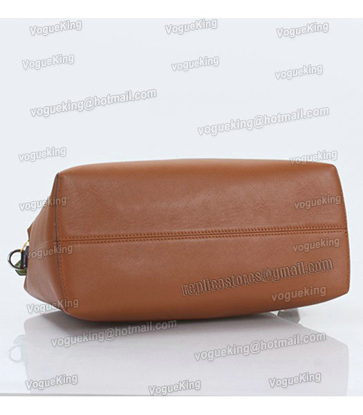 Fendi By The Way Original Leather Tote Shoulder Bag Dark CoffeeCyan-3