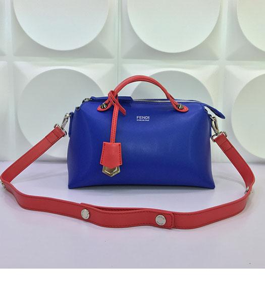 Fendi By The Way Sapphire Blue&Red Leather Small Shoulder Bag 2356