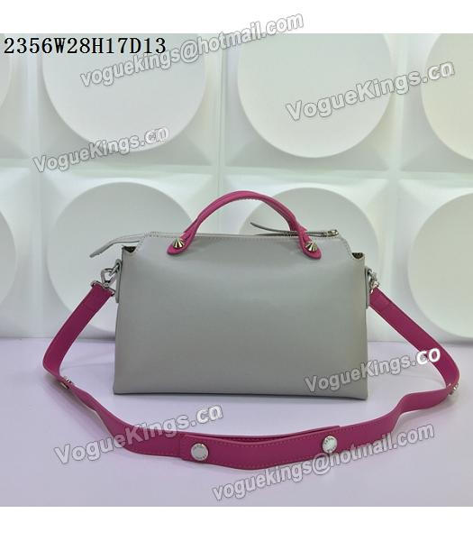 Fendi By The Way Small Shoulder Bag 2356 Grey&Rose Red Leather-2