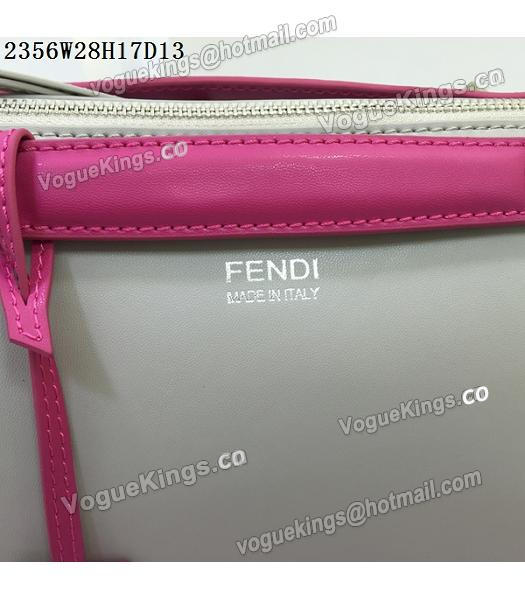 Fendi By The Way Small Shoulder Bag 2356 Grey&Rose Red Leather-6