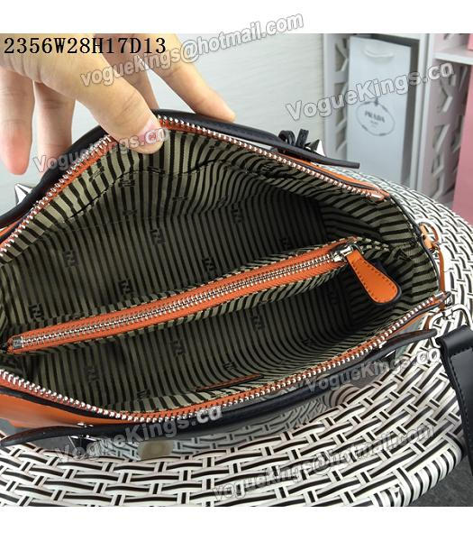 Fendi By The Way Small Shoulder Bag 2356 Orange&Black Leather-3