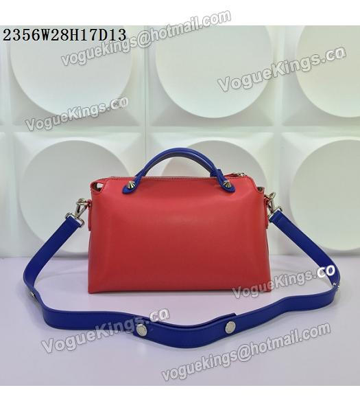 Fendi By The Way Small Shoulder Bag 2356 Red&Sapphire Blue Leather-2