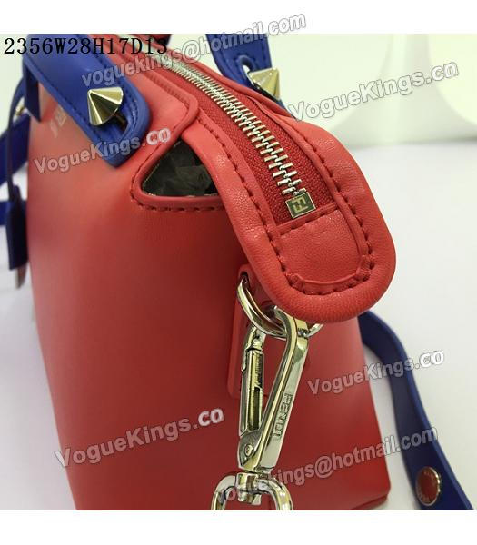 Fendi By The Way Small Shoulder Bag 2356 Red&Sapphire Blue Leather-3