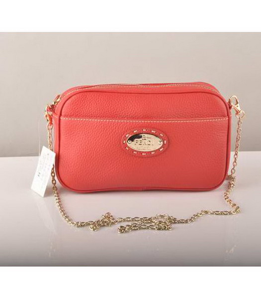 Fendi Chain Bag Red Cow Leather
