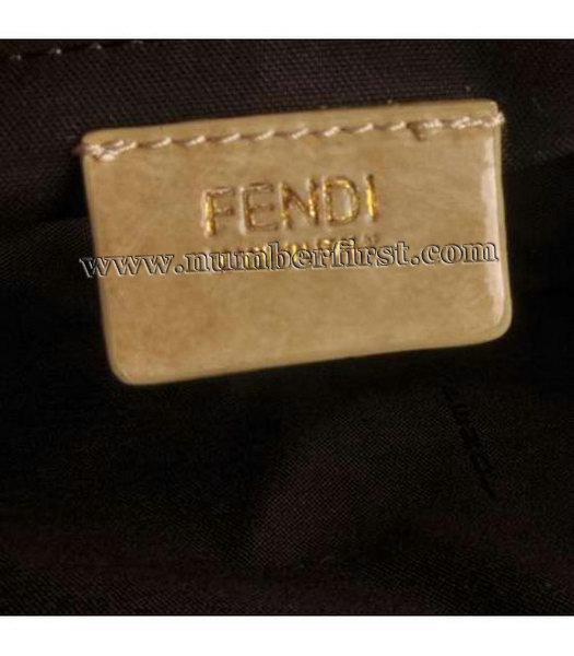 Fendi Chain Shoulder Bag in Apricot Patent Leather-6