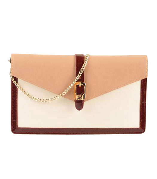 Fendi Chameleon ApricotWhite Imported Leather Mini Handbag