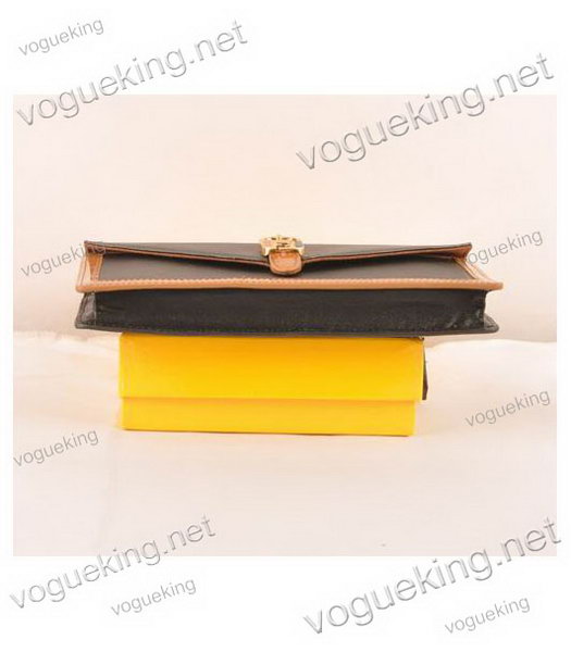 Fendi Chameleon Envelope Black Imported Leather Clutch-3