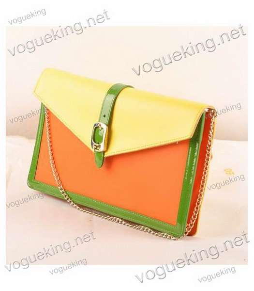 Fendi Chameleon Lemon YellowOrange Imported Leather Mini Handbag-1