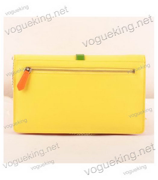 Fendi Chameleon Lemon YellowOrange Imported Leather Mini Handbag-2
