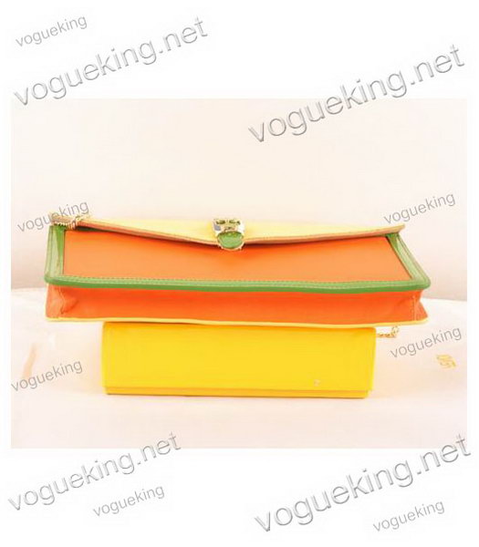 Fendi Chameleon Lemon YellowOrange Imported Leather Mini Handbag-3