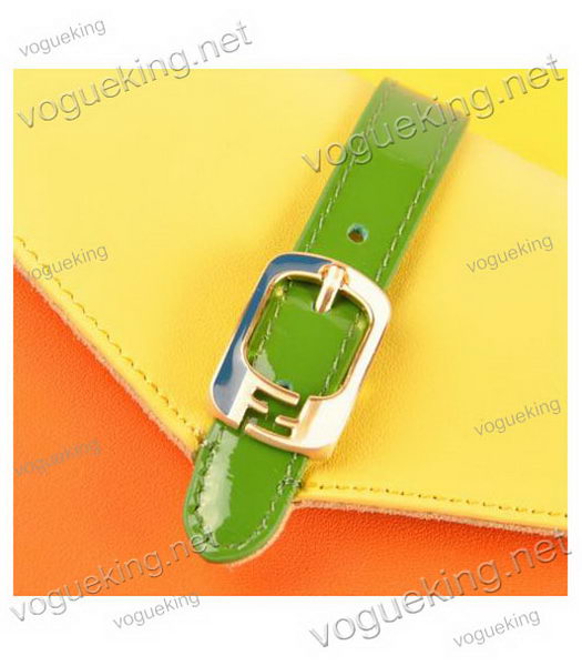 Fendi Chameleon Lemon YellowOrange Imported Leather Mini Handbag-4