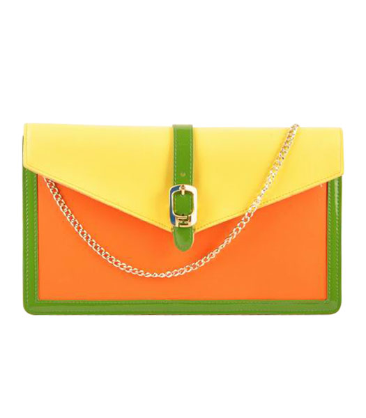 Fendi Chameleon Lemon YellowOrange Imported Leather Mini Handbag