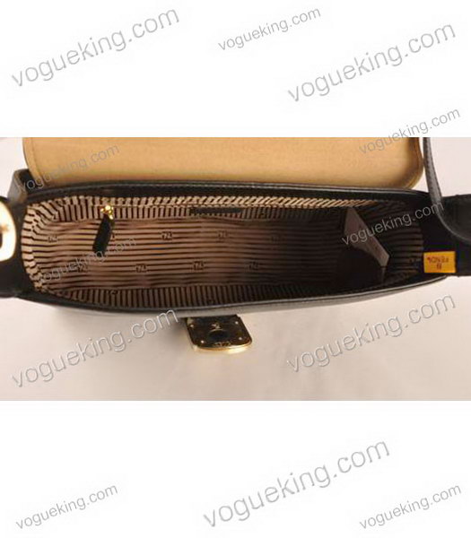 Fendi Chameleon Medium Saddle Messenger Bag With Black Calfskin Leather-5