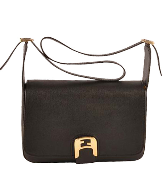 Fendi Chameleon Medium Saddle Messenger Bag With Black Calfskin Leather