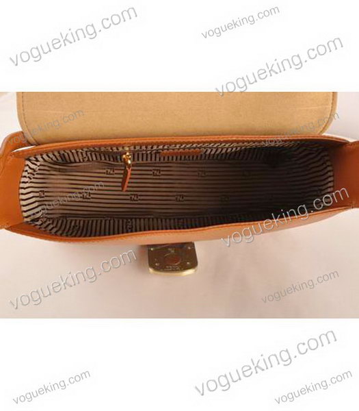 Fendi Chameleon Medium Saddle Messenger Bag With Earth Yellow Calfskin Leather-5