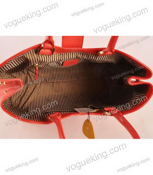 Fendi Chameleon Red Calfskin Leather Tote Bag-6