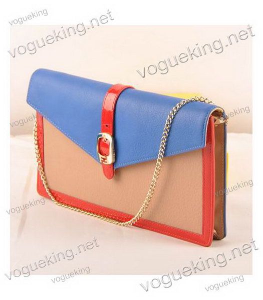 Fendi Chameleon Sea BlueApricot Imported Leather Mini Handbag-1