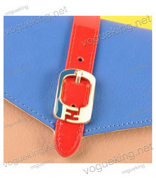 Fendi Chameleon Sea BlueApricot Imported Leather Mini Handbag-4