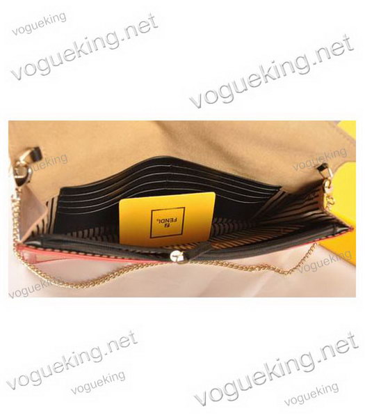 Fendi Chameleon Sea BlueApricot Imported Leather Mini Handbag-5