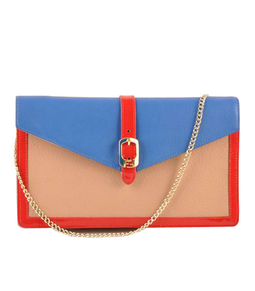 Fendi Chameleon Sea BlueApricot Imported Leather Mini Handbag
