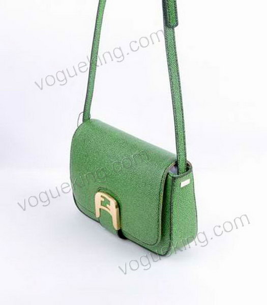 Fendi Chameleon Small Saddle Messenger Bag With Green Caviar Leather-1