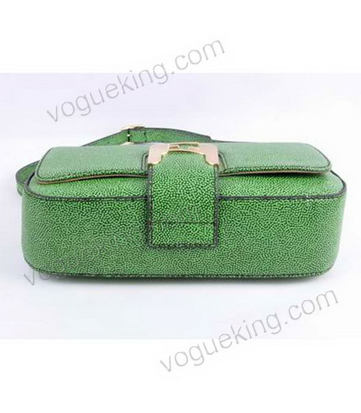 Fendi Chameleon Small Saddle Messenger Bag With Green Caviar Leather-3