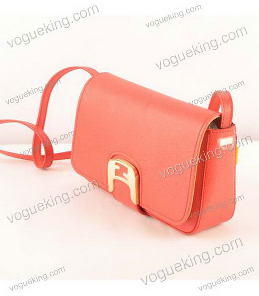 Fendi Chameleon Small Saddle Messenger Bag With Red Calfskin Leather-1