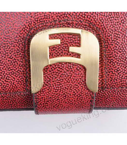 Fendi Chameleon Small Saddle Messenger Bag With Red Caviar Leather-4