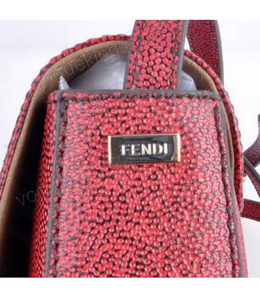 Fendi Chameleon Small Saddle Messenger Bag With Red Caviar Leather-6