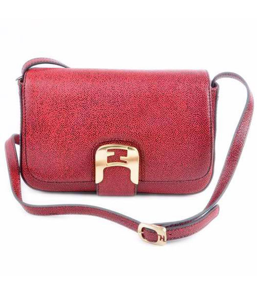 Fendi Chameleon Small Saddle Messenger Bag With Red Caviar Leather