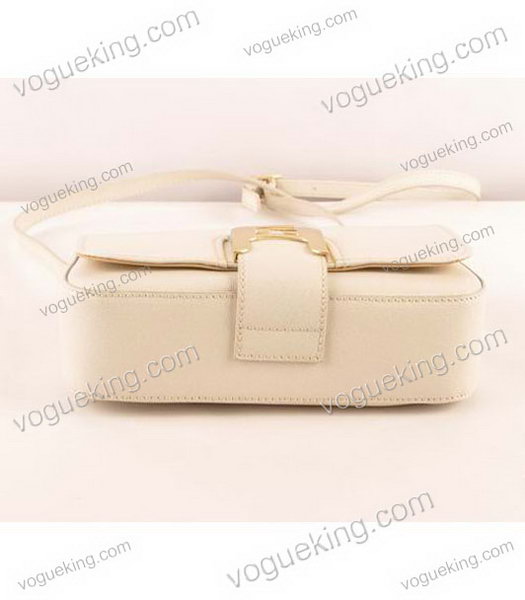 Fendi Chameleon Small Saddle Messenger Bag With White Calfskin Leather-3