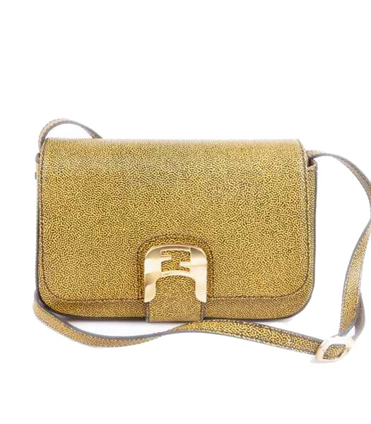 Fendi Chameleon Small Saddle Messenger Bag With Yellow Caviar Leather