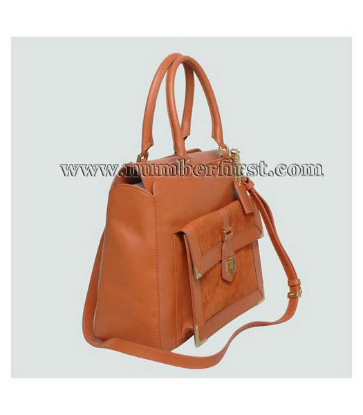 Fendi Classico No. 3 Scrubing Leather Medium Shopper Handbag Earth Yellow-1