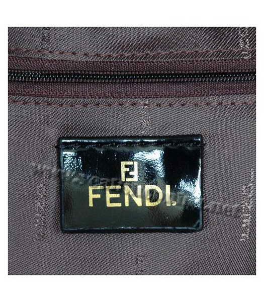 Fendi Coffee Hair with Black Graffiti Tote Bag-5
