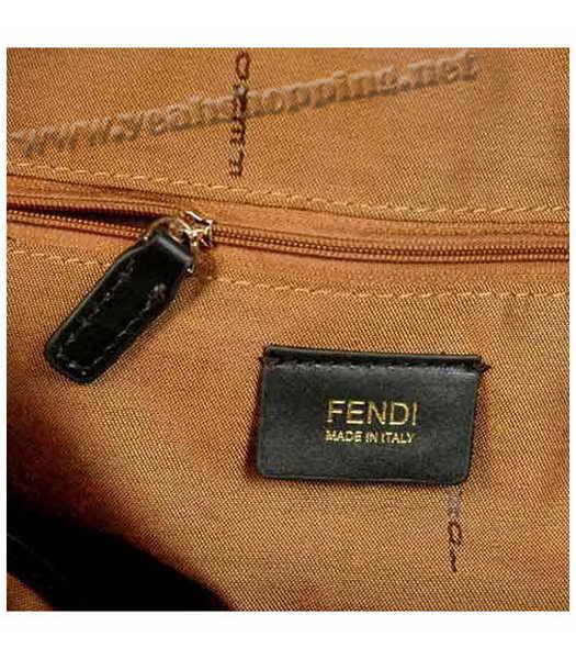 Fendi Coffee Waterproof Fabric with Calfskin Trim Bag-4