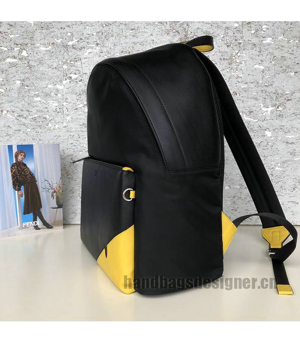 Fendi Corner Bugs Black Nylon With Original Leather Backpack-2