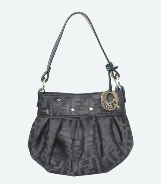 Fendi Cowhide Drape Bag Black