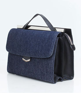 Fendi Demi Jour Blue Denim Fabric Small Shoulder Bag