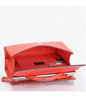 Fendi Demi Jour Orange Red Cross Veins Original Leather Small Shoulder Bag-3