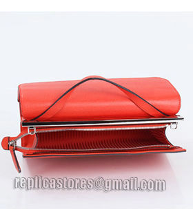 Fendi Demi Jour Orange Red Cross Veins Original Leather Small Shoulder Bag-4