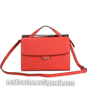 Fendi Demi Jour Orange Red Cross Veins Original Leather Small Shoulder Bag-5