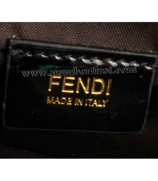 Fendi Embossed Patent Leather Chain Bag Black-4
